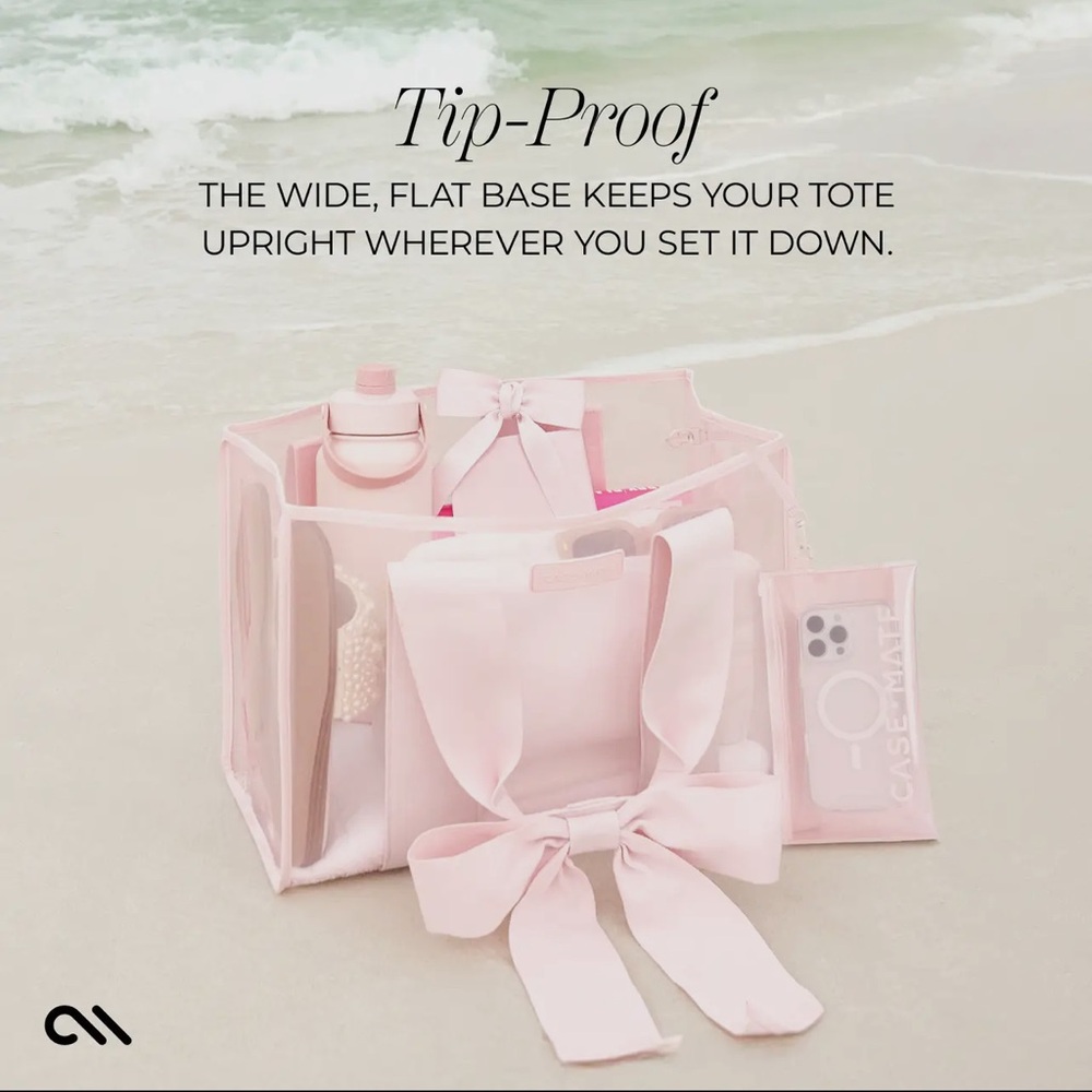 🏆 CASE•MATE 🎀 BOW Tote with Phone Pouch PINK - Picture 2 of 9